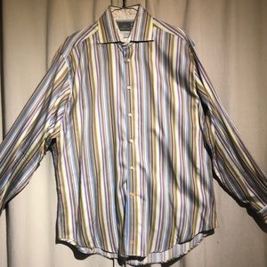 Thomas Dean - Striped,Untucked, Casual/Club Shirt